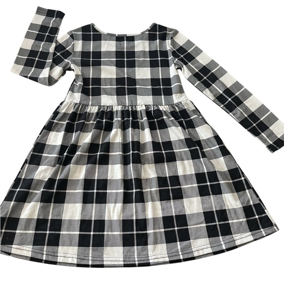 The Children's Place Black and White Checkered Girls Christmas Dress S 5-6 - Picture 2 of 9